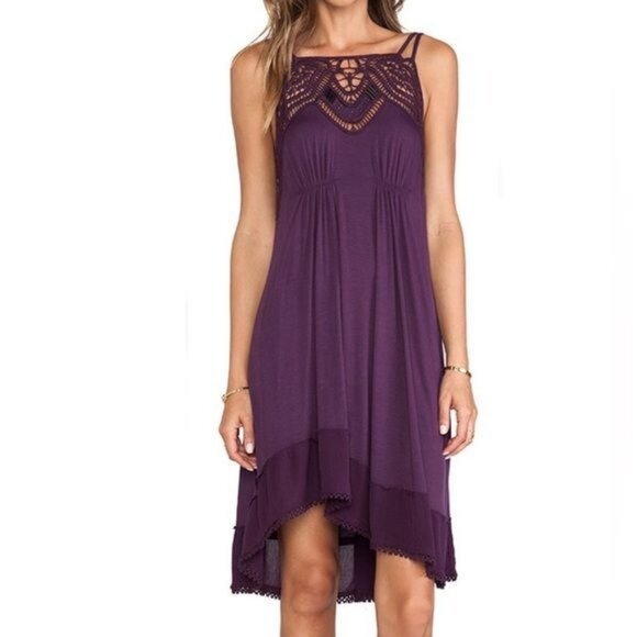 NWOT Free People Cream Lace Crochet Beaded Slip Dress - Picture 10 of 15